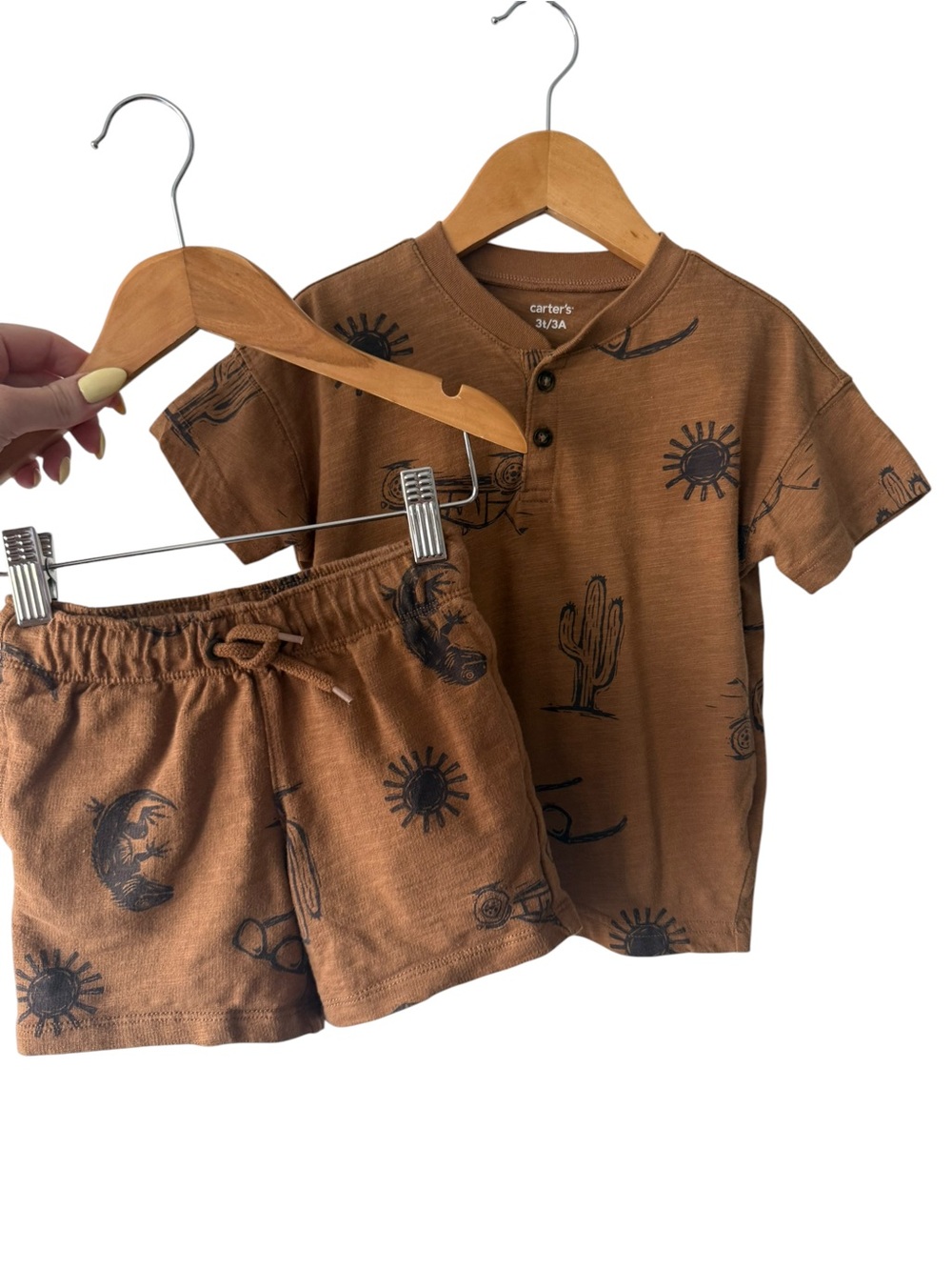 Carter's Brown Two-Piece Desert Print Kids Matching Set 3T
